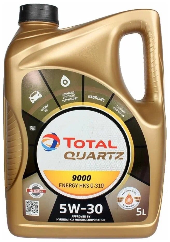 Синтетическое моторное масло TOTAL Quartz 9000 Energy HKS G-310 5W30, 5 л, 1 шт.