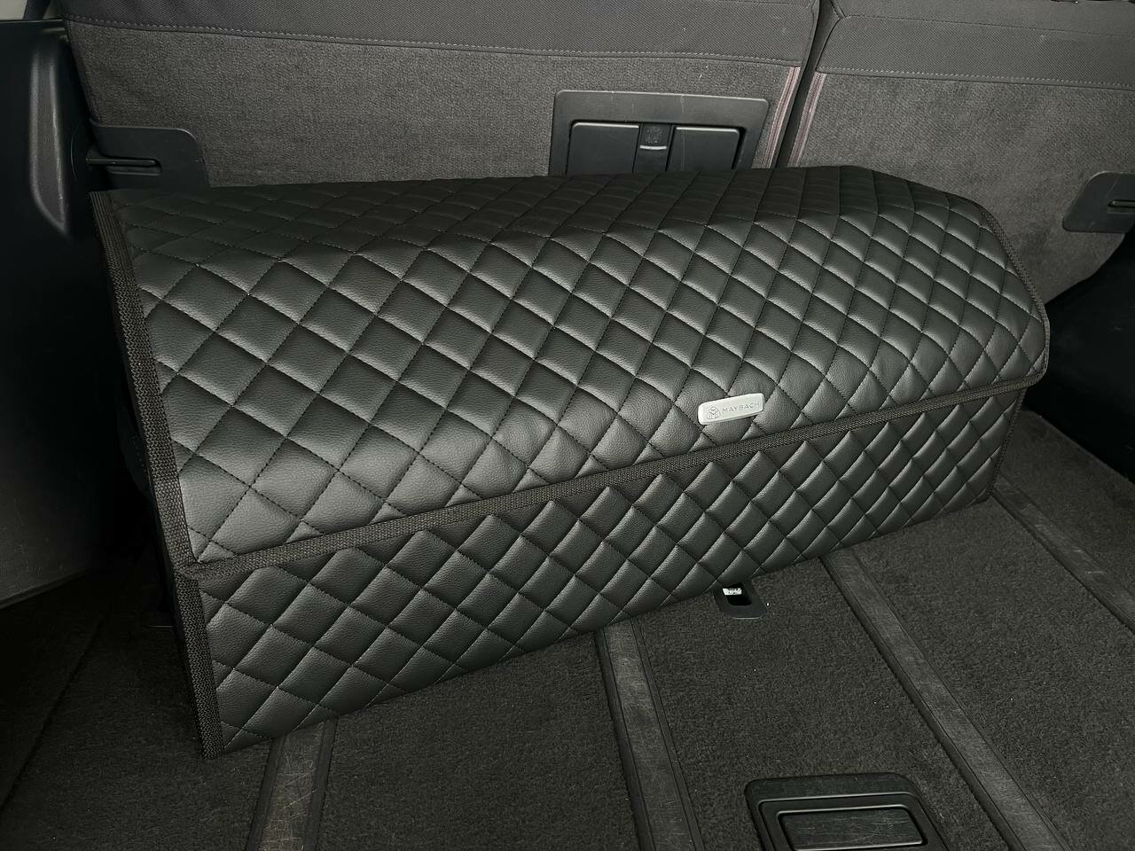 Органайзер для багажника Maybach / Майбах / Кофр 80х30х30, сумка, саквояж, ящик, черный с черной отстрочкой