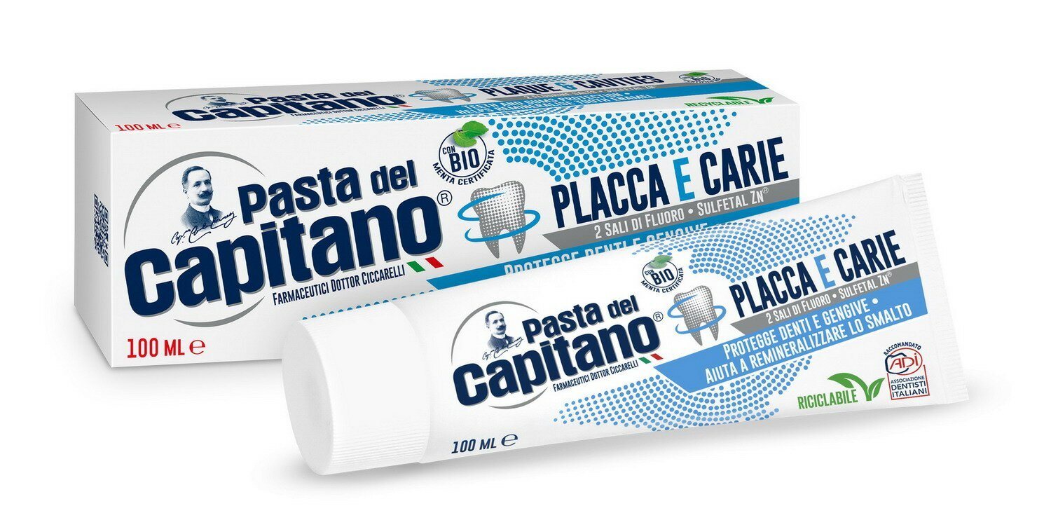Зубная паста Pasta del Capitano Plaques & Cavities Против налета и кариеса 100 мл 8002140139017