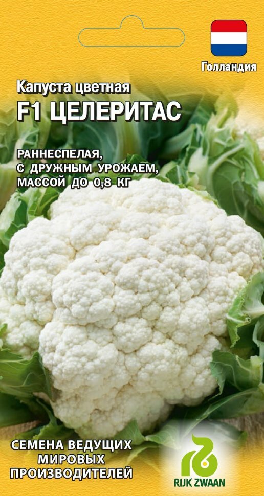 Семена Капуста цветная Целеритас F1, 10шт, Гавриш, Ведущие мировые производители, Rijk Zwaan, 5 пакетиков