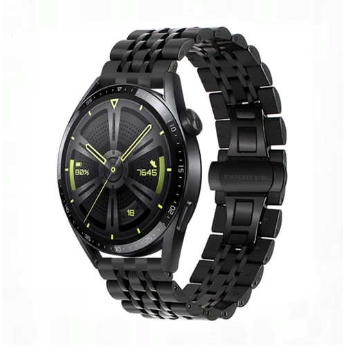 ремешок металлический для умных часов samsung huawei amazfit 22mm Элегантный сменный стальной ремешок MyPads для умных смарт-часов Samsung Galaxy Watch 3 (45мм) SM-R840NZKACIS с замком застежкой клипсой 22mm черный