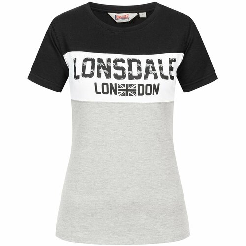 Футболка LONSDALE, размер S, черный, серый