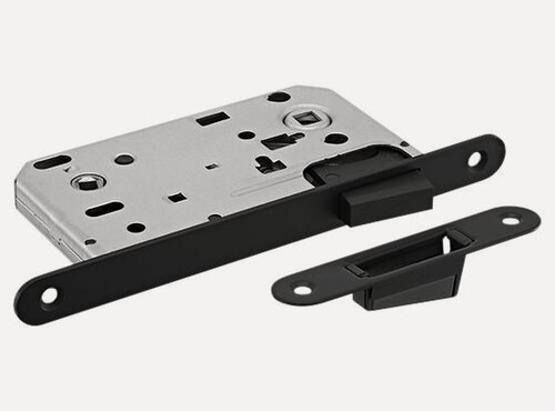 Изображение товара Замок магнитный Morelli, защелка дверная межкомнатная, фиксатор для двери, замок врезной MM 2090 BL, черный