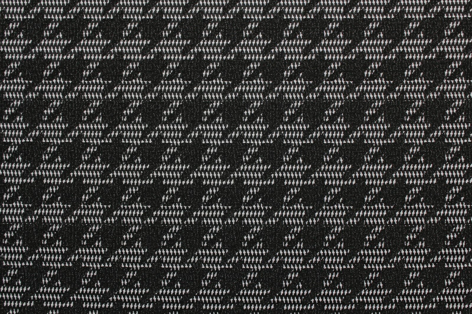 Ткань Жаккард-стрейч Pied-de-Poule в чёрно-серо-белой гамме с рисунком в гусиную лапку 270 г/пм ш142см 05 м