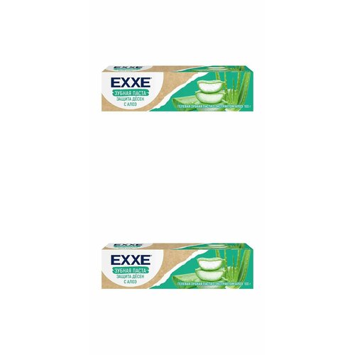 EXXE Зубная паста Защита дёсен с Алоэ, 100 гр, 2 шт exxe зубная паста max in one максимальная защита от кариеса 50г 12 шт