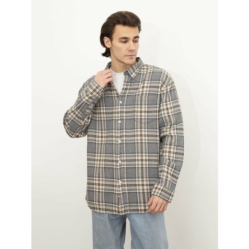 фото Рубашка street soul, размер 180 xl, бежевый, серый