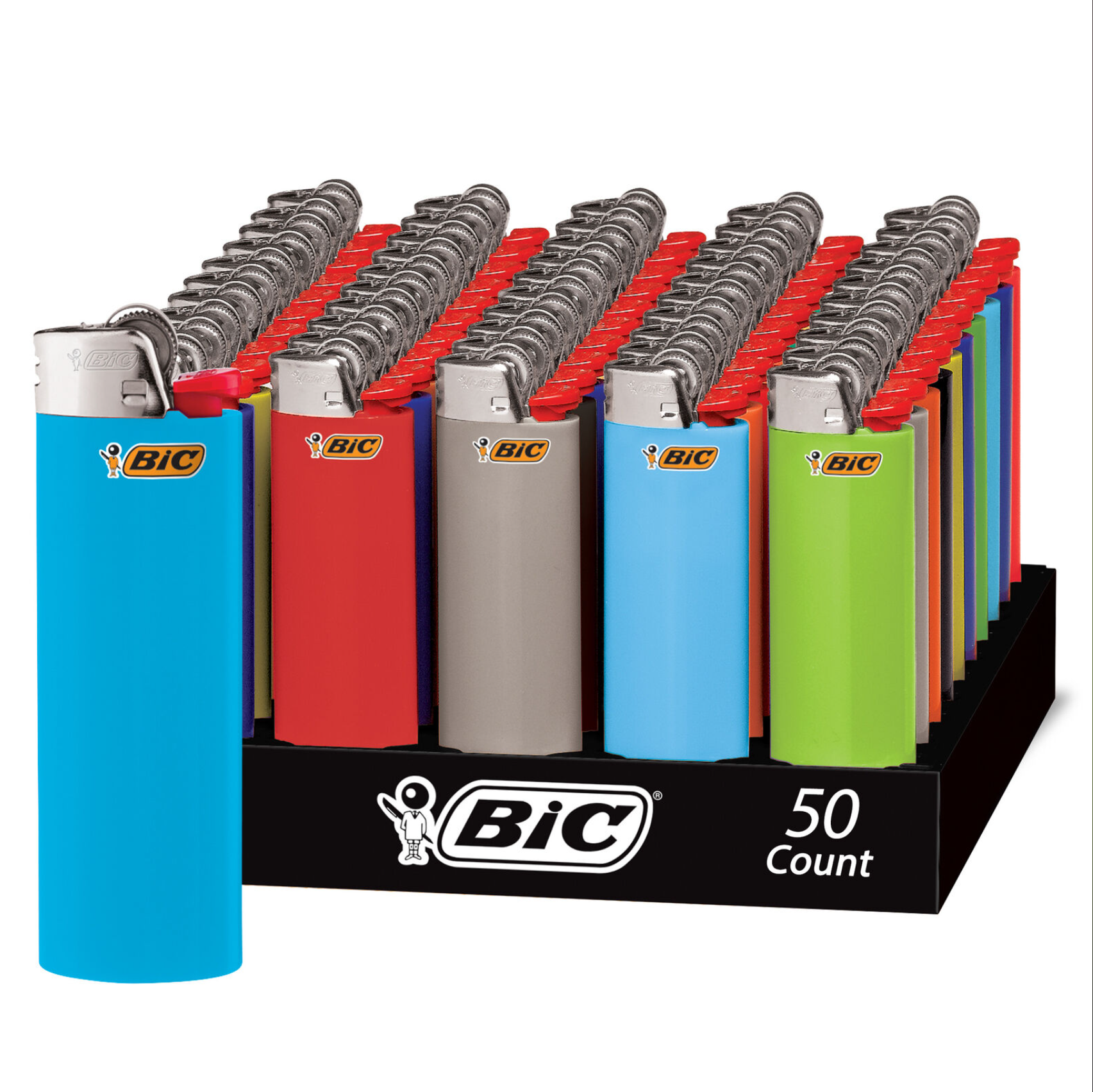 BIC Зажигалка газовая J3 Slim, 50шт разноцветный 50 шт. 50 шт. 1000 г