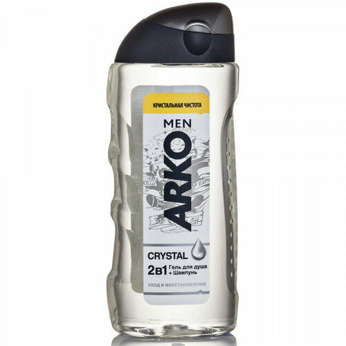 Гель для душа + шампунь Arko 260мл MEN 2в1 Crystal гель для душа arko гель для душа и шампунь для волос 2в1 black