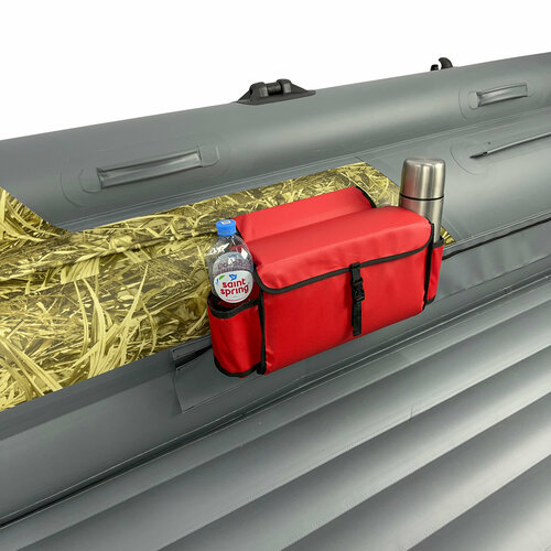большой органайзер на ликтрос баллона надувной лодки пвх черный Бортовая сумка 40х20х12 см на ликтрос баллона надувной лодки пвх (красный)