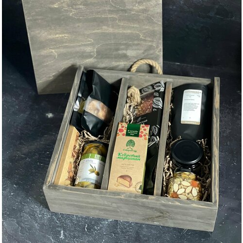 Подарочный набор в деревянном ящике Элитный мужской, тройной ящик подарочный набор для чайного гурмана