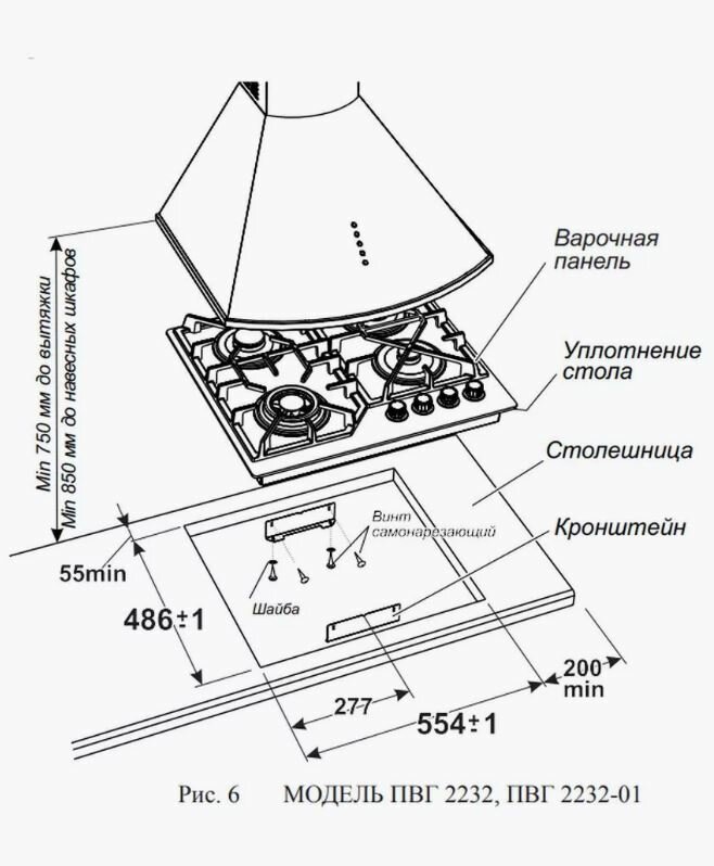 Газовая варочная панель GEFEST ПВГ 2232-01 В85 - фотография № 6