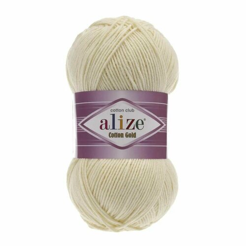 фото Пряжа alize alize cotton gold молочный (0001), 3шт,, 1 % хлопок, 45 % акрил, 100 г, 330 м, 3 шт., 01 молочный