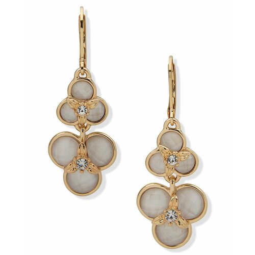Серьги ANNE KLEIN, искусственный камень, кристалл, желтый