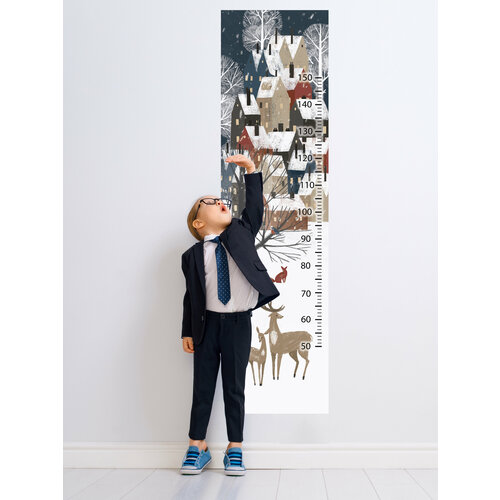 Ростомер детский на стену наклейка SILENT WINTER для измерения роста OnPrint
