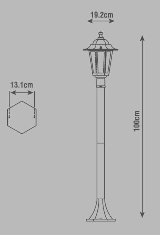 Столб уличный Inspire Peterburg 1xE27x60 Вт 1 м алюминий/сталь цвет чёрный