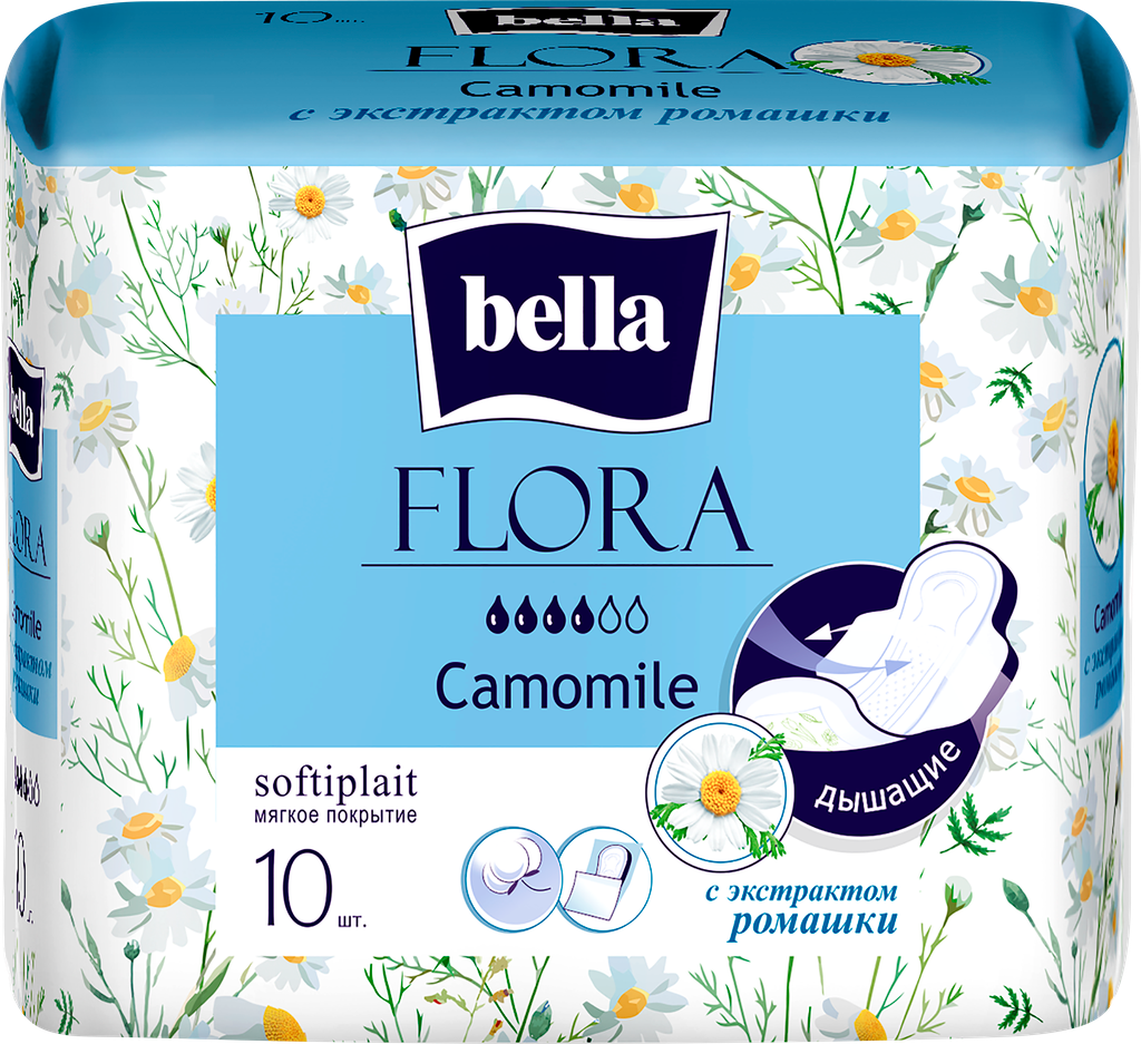 Прокладки гигиенические BELLA Flora Camomile, 10шт