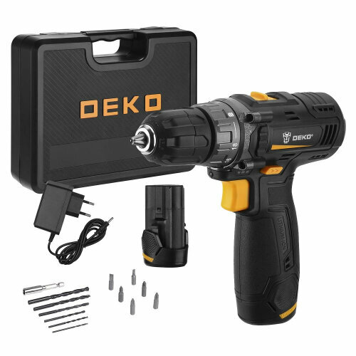 Дрель-шуруповерт аккумуляторная Deko GCD12DU3 SET 4 в кейсе оснастка 13 шт 22 Ач 063-4140 3610₽