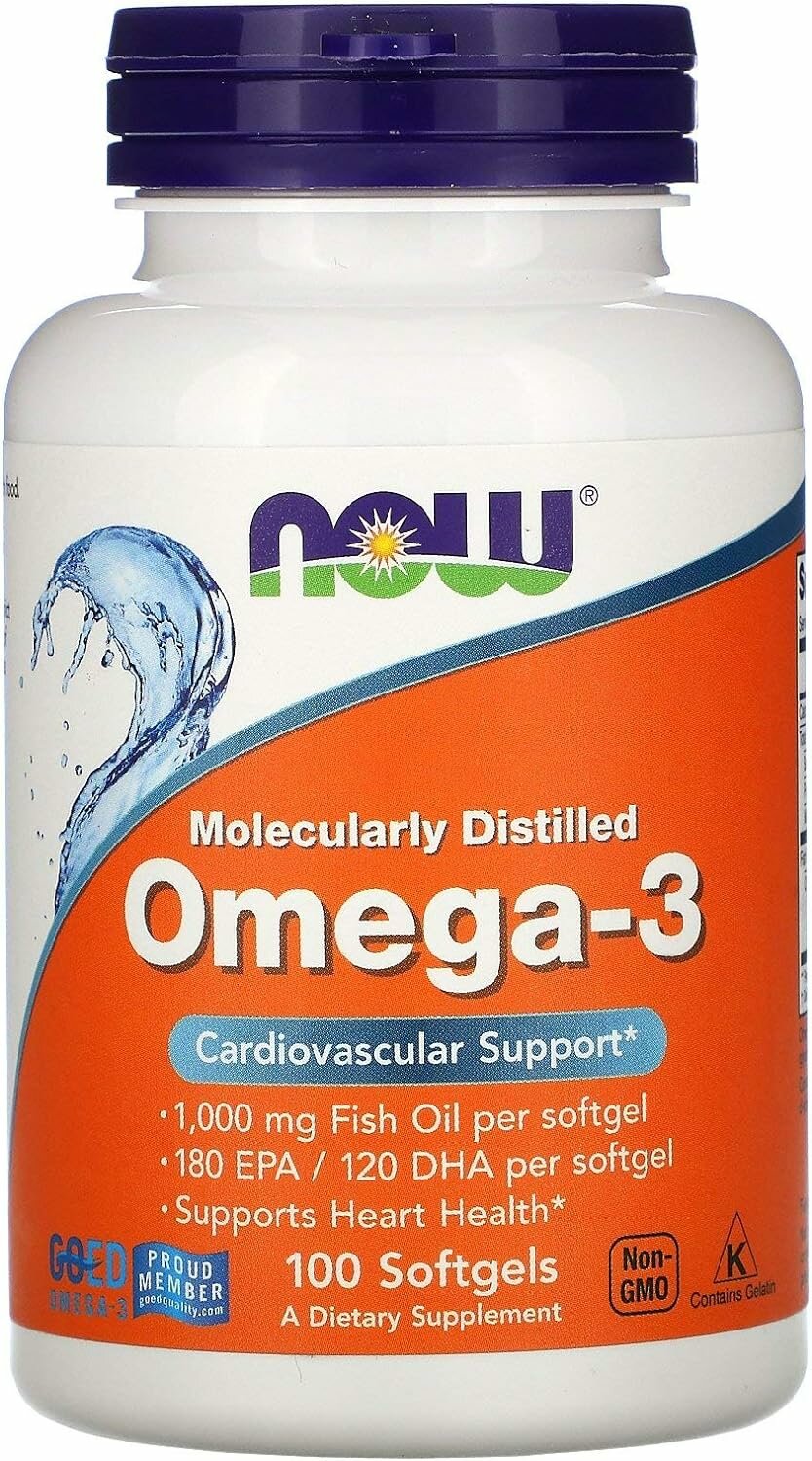 NOW Omega 3 1000 mg Fish oil 100 softgels (омега 3)