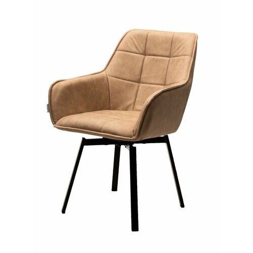 Стул MAVERICK 360 град. поворот. HK007-05 Светло-коричневый, искусст. замша / черный каркас, М-City