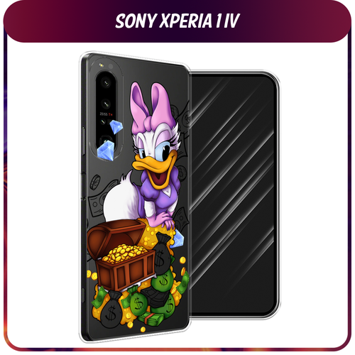 Силиконовый чехол на Sony Xperia 1 IV / Сони Иксперия IV Rich Daisy Duck, прозрачный силиконовый чехол на sony xperia 1 iv сони иксперия 1 iv волны 10