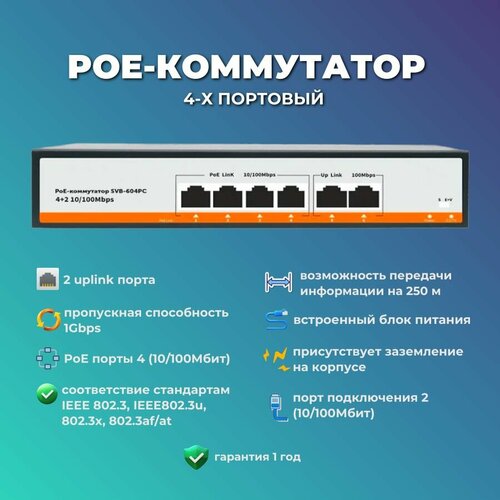 Коммутатор четырехпортовый 3800₽
