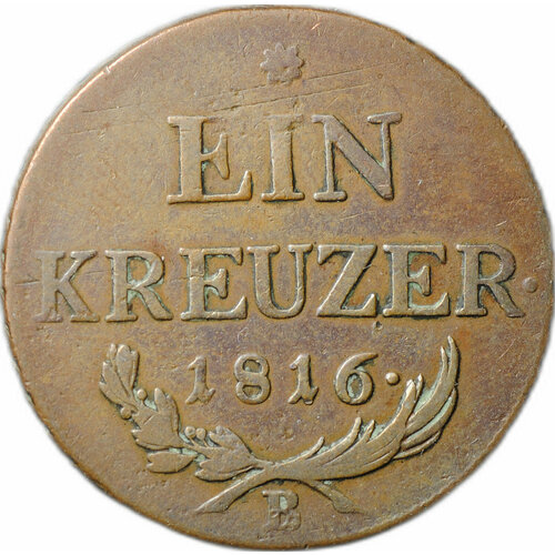 Монета 1 крейцер 1816 B - Кремница Австрия клуб нумизмат монета крейцер нюрнберга 1799 года серебро n