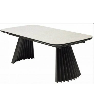 фото Стол ASTRID 200 TL-102 Бежевый мрамор, испанская керамика / Темно-серый каркас