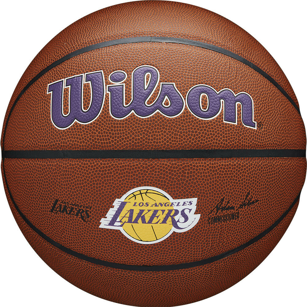 Мяч баск. WILSON NBA LA Lakers, арт. WTB3100XBLAL, р.7, синт. кожа (композит), коричневый