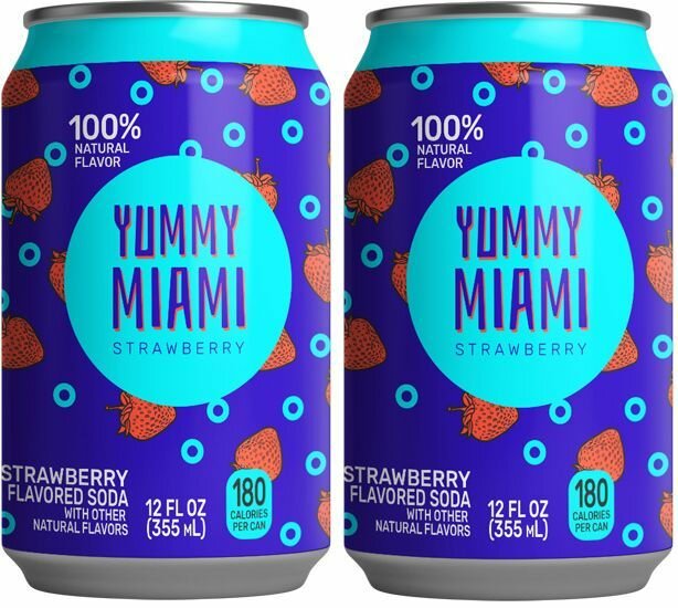 Газированный Напиток Yummy Miami Strawberry 2 шт по 355 мл, США