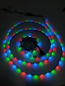 Светодиодная лента RGB многоцветная 5 метров с блоком питания и пультом