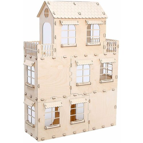 Развивающий деревянный конструктор Кукольный домик Мечта каждой девочки, сборная модель, трехэтажный домик для кукол без мебели