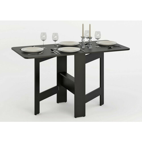 Маленький стол книжка 133х63,8 см МагМебель Ральф-12 черный