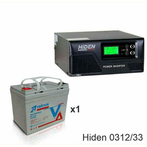 ИБП Hiden Control HPS20-0312 + Vektor GL 12-33 аккумулятор для ибп vektor energy gpl 12 33 12в agm 33 ач для источника бесперебойного питания