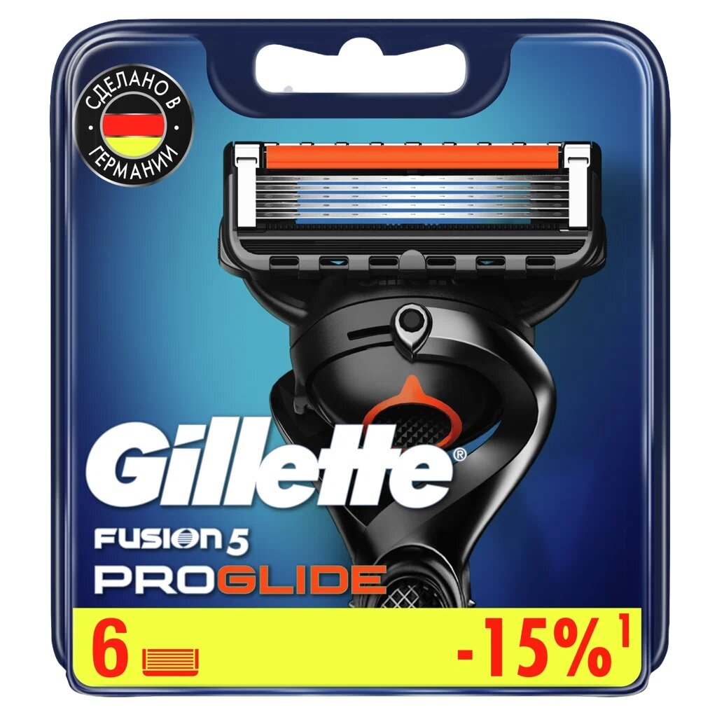 Сменные кассеты для станка Gillette FUSION5 ProGlide, 6 шт.