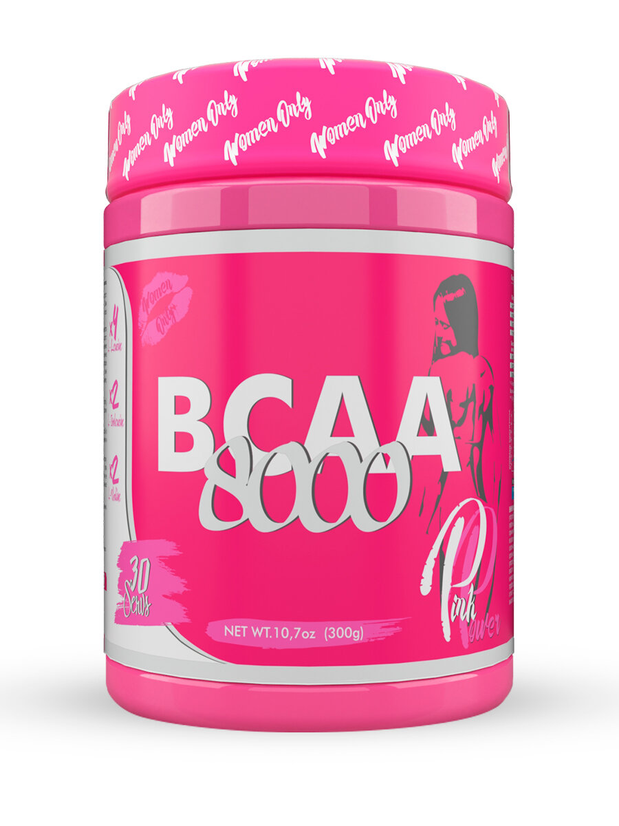 STEEL POWER Pink Power BCAA (розовые) 8000 300 г (Малиновый мохито)