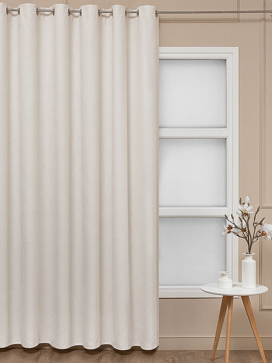 фото Штора Amore Mio Вельвет (канвас) 207-10 2,0*2,6 люверсы 1 шт Шампань