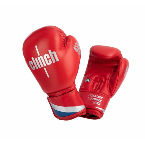 Перчатки боксерские Clinch Olimp Plus красные (вес 10 унций, ) 10 унций перчатки боксерские hybrid 150 сине красные вес 10 унций