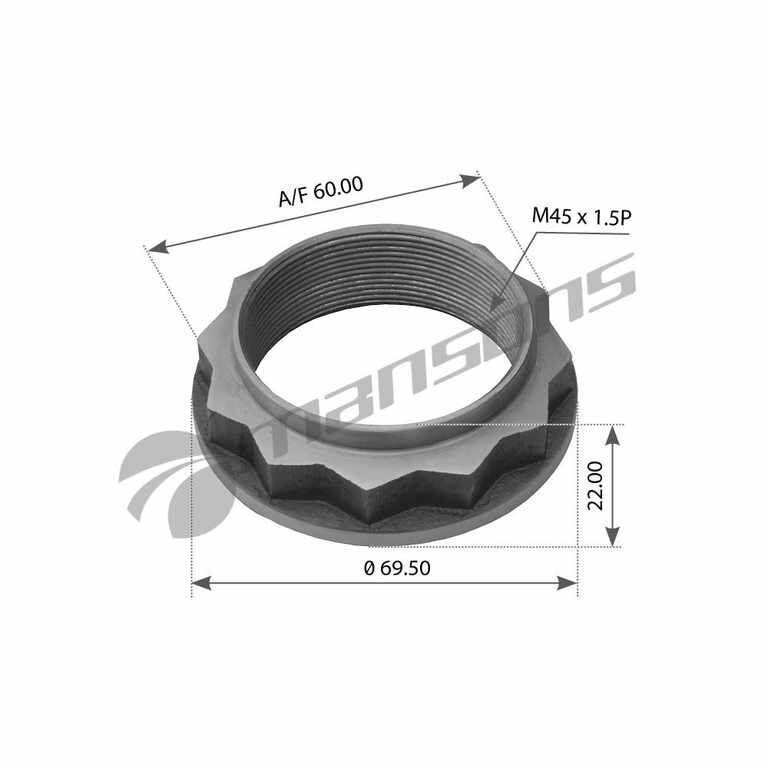 Гайка хвостовика пары главной (M45х1.5мм), 700.002, MANSONS