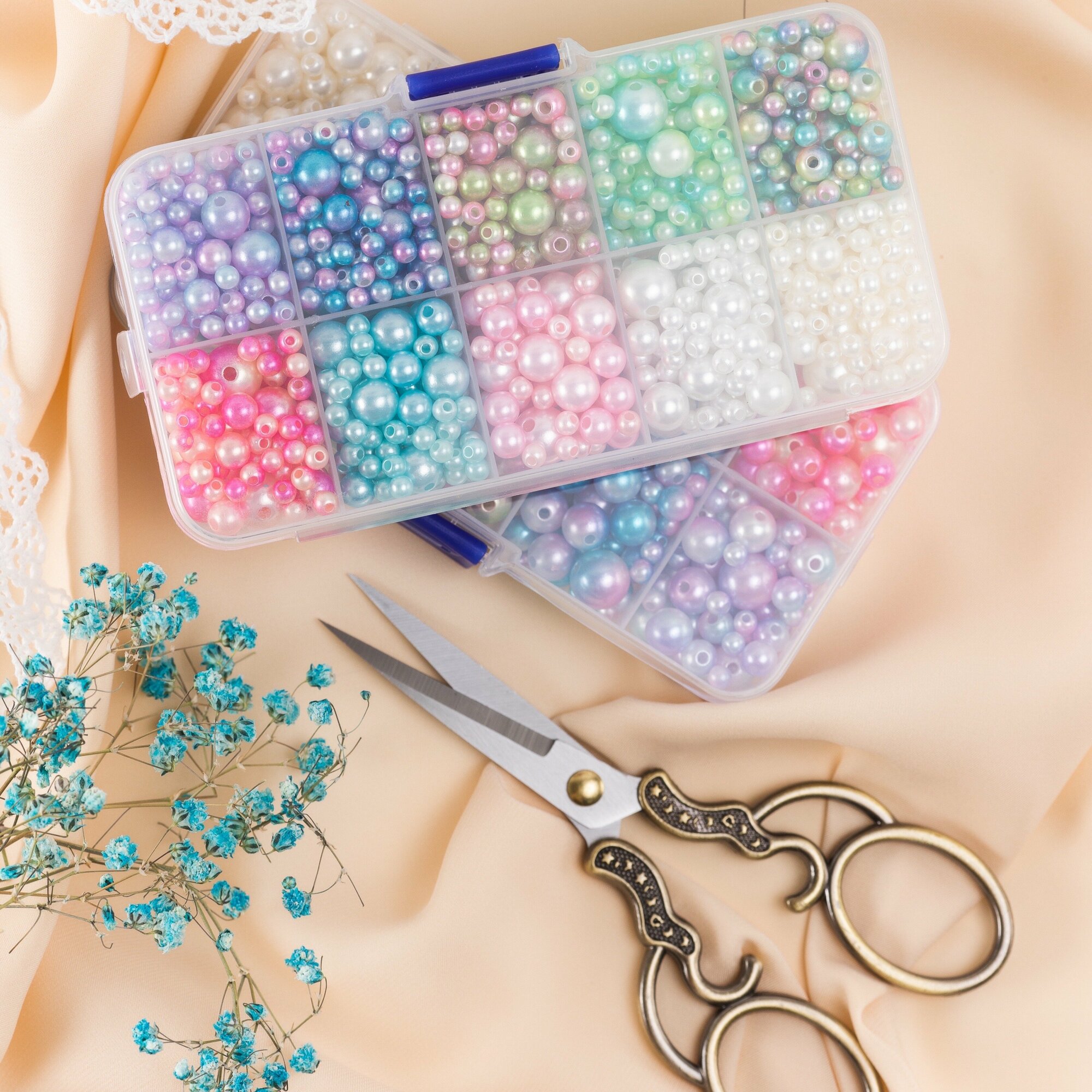 Бусины для рукоделия, жемчужные, в контейнере, набор 930 шт, Color Si — фото 1