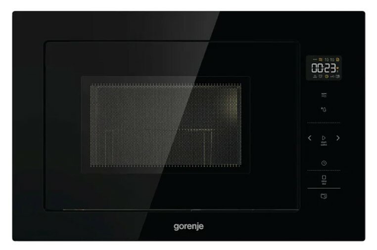 Микроволновая печь встраиваемая Gorenje BM251SG2BG с грилем и таймером, Цифровой дисплей, Приготовление на разных уровнях мощности, черная