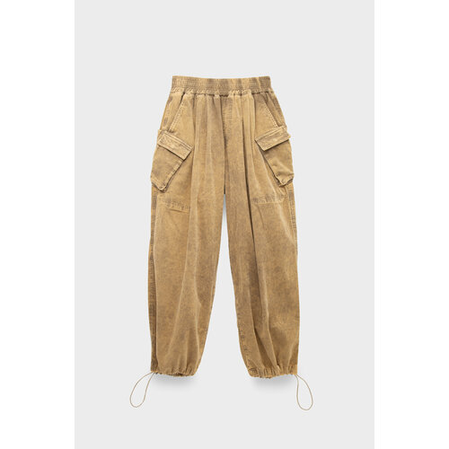 фото Брюки шаровары one teaspoon camel cordruoy parachute pants, размер 44, бежевый