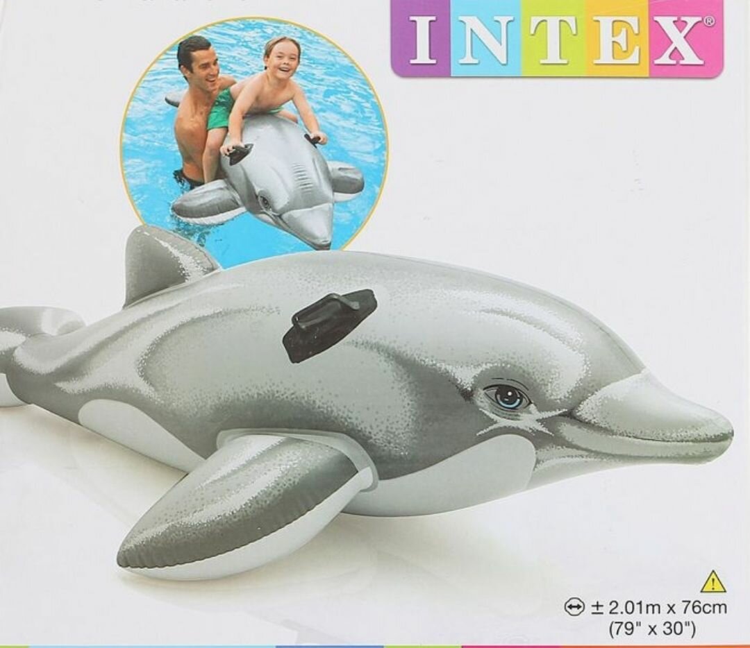 Надувная игрушка для плавания "Дельфин", 201х76 см, от 3 лет 58539NP INTEX