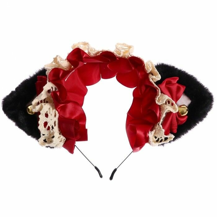 Карнавальный ободок КНР "Ушки аниме", красный