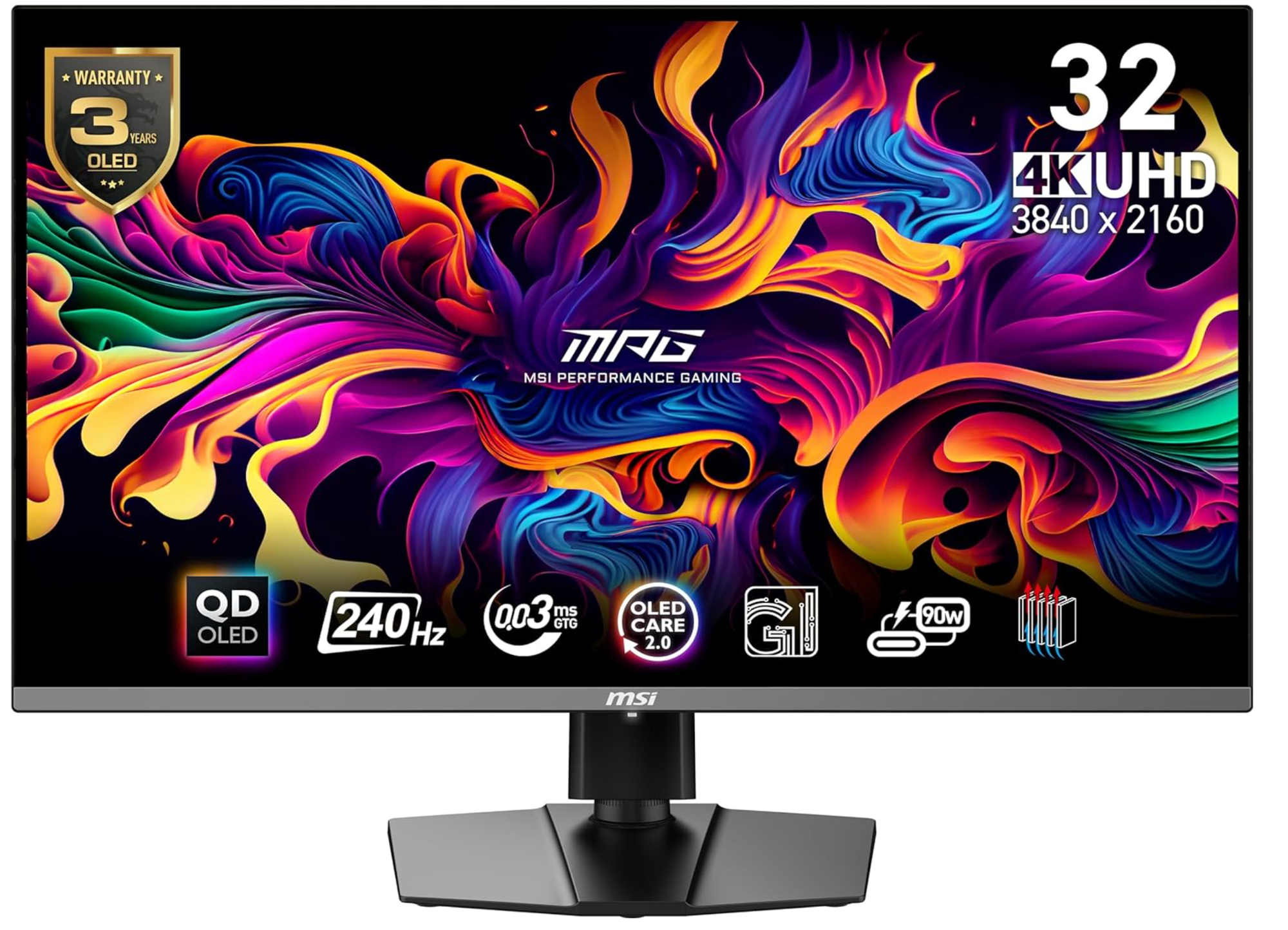 32" QD-OLED Монитор MSI MPG321URX (2024) , 3840x2160, 240 Гц, HDR400, HDMI 2.1,