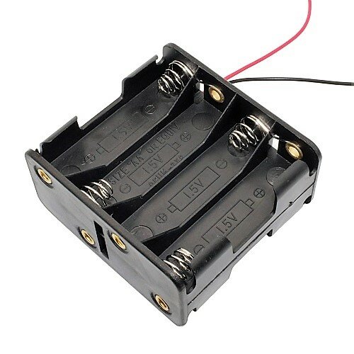 Батарейный отсек BH-383 1 шт. для 8-ми элементов АА (4х1+4х1) открытый с гибкими выводами