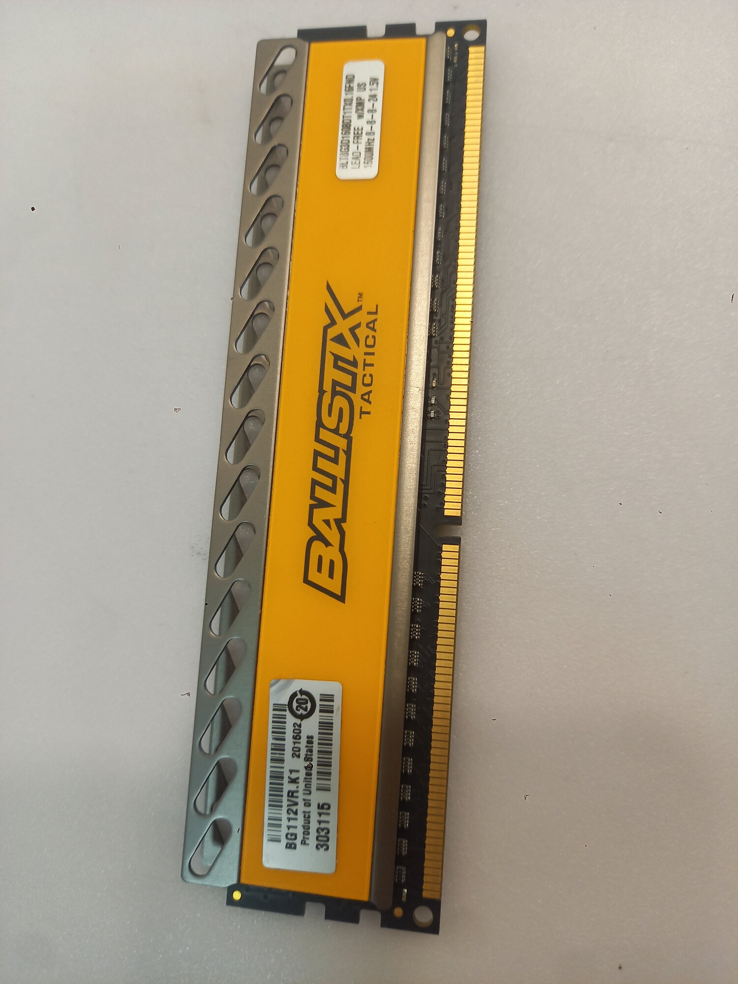 Модуль памяти DDR-III DIMM 8Gb PC3-12800 (1600Мгц) Ballistix Tactical BLT8G3D1608DT1TX0