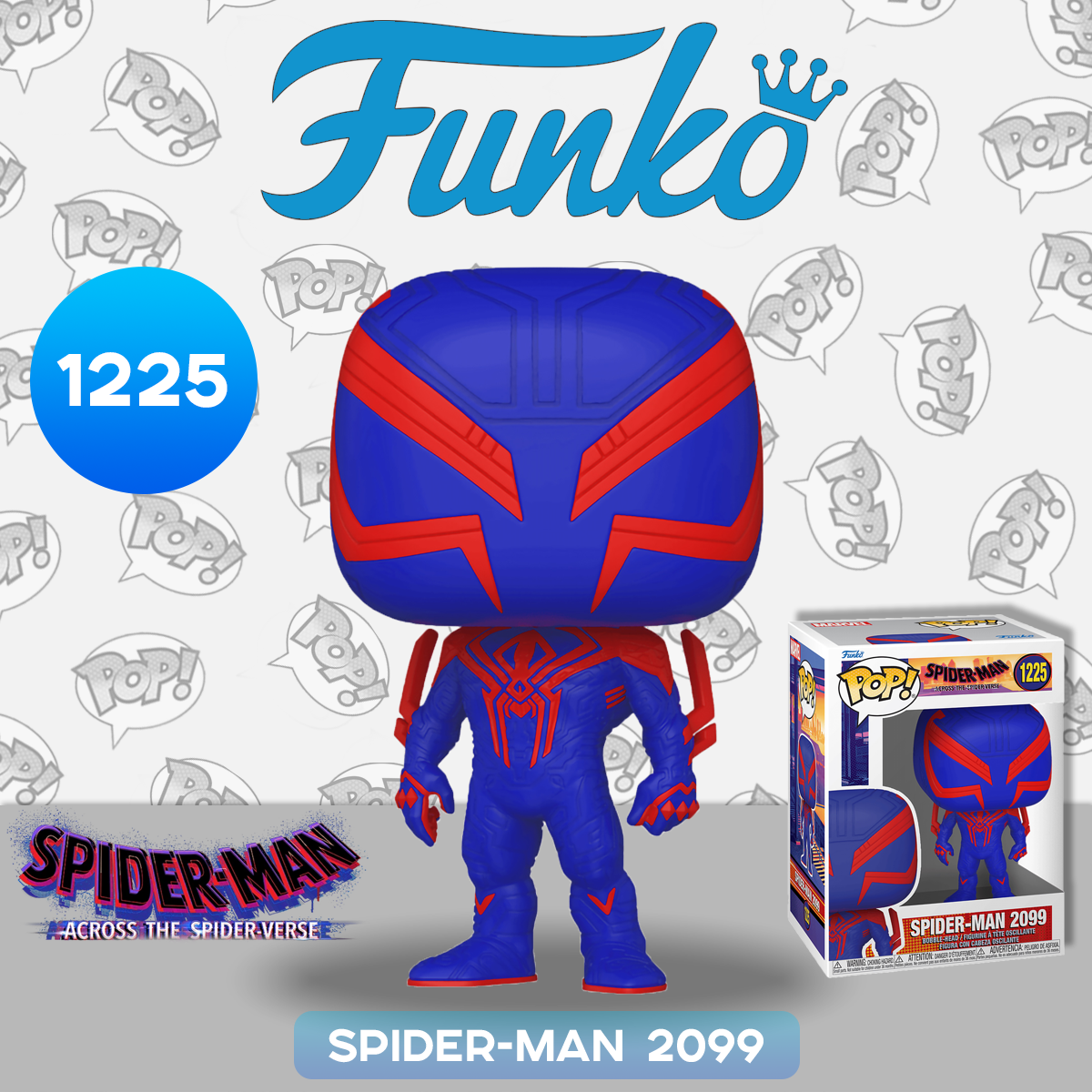 Фигурка Funko POP! Bobble Marvel Spider-Man ATSV Spider-Man 2099 (1225) 65724 / Фигурка Фанко ПОП! по мотивам фильма "Человек-паук: Паутина вселенных", Человек-паук 2099