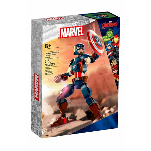 Конструктор фигурка Капитан Америка 315 деталей / совместим с лего Марвел Супергерои капитан марвел путь героя