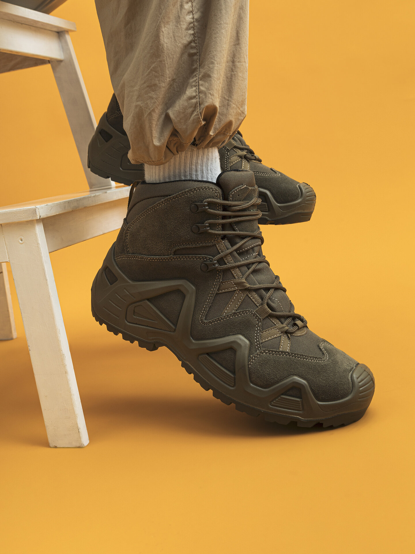 фото Ботинки мужские Baden из натуральной кожи тактические