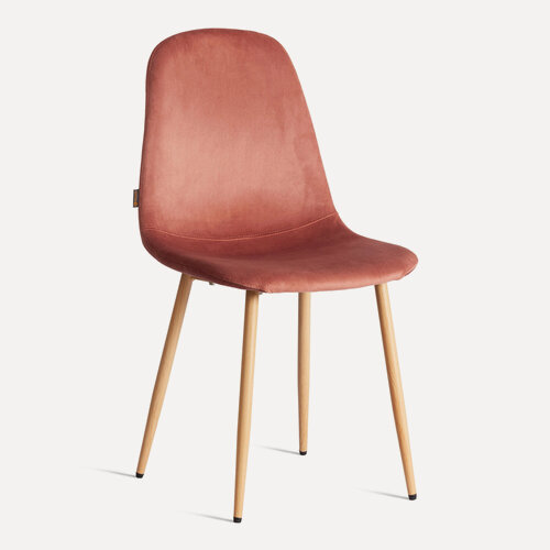 Изображение товара Стул для кухни TetChair, 1 шт, велюр, коралловый/натуральный